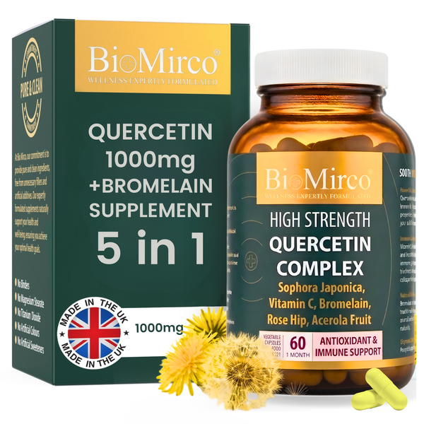 High Strength Quercetin Complex - With Vitamin C, Bromelain, Rose Hip & Acerola
