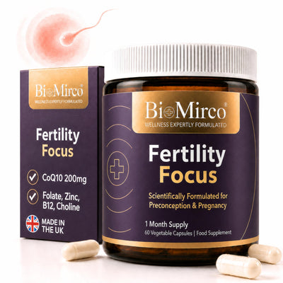 Fertility Focus - 200mg CoQ10 + 533µg Active 5-MTHF Folate